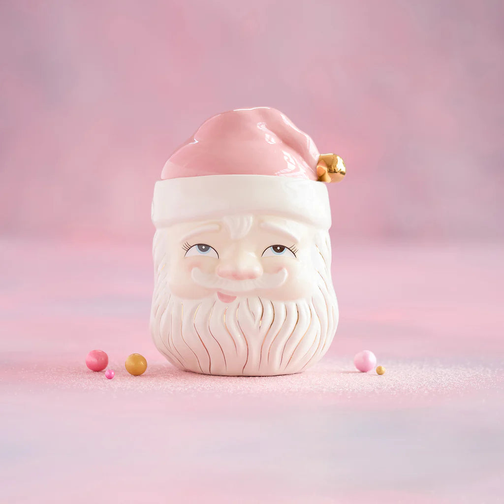 Papa Noel Pink Cookie Jar | Glitterville