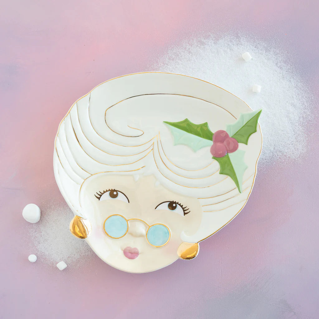Mrs Papa Noel Ceramic Platter (14") | Glitterville