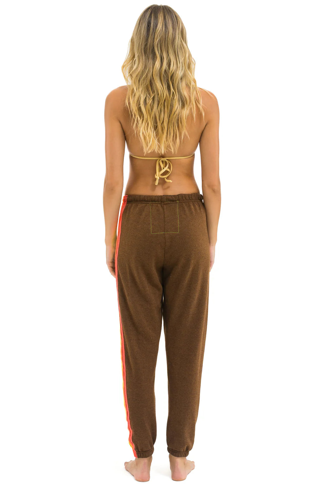 5 Stripe Sweatpants - Chocolate/White Neon | Aviator Nation
