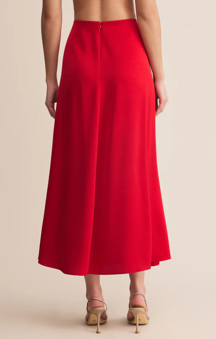 Northpointe Satin Midi Skirt - Festive Red | Z Supply