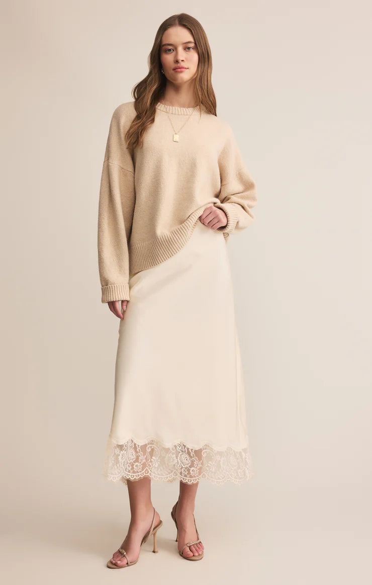 Cinder Lace Satin Midi Skirt | Z Supply