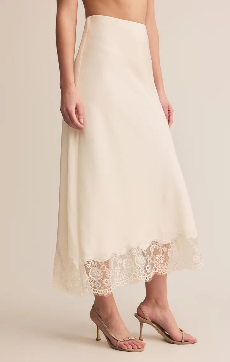 Cinder Lace Satin Midi Skirt | Z Supply