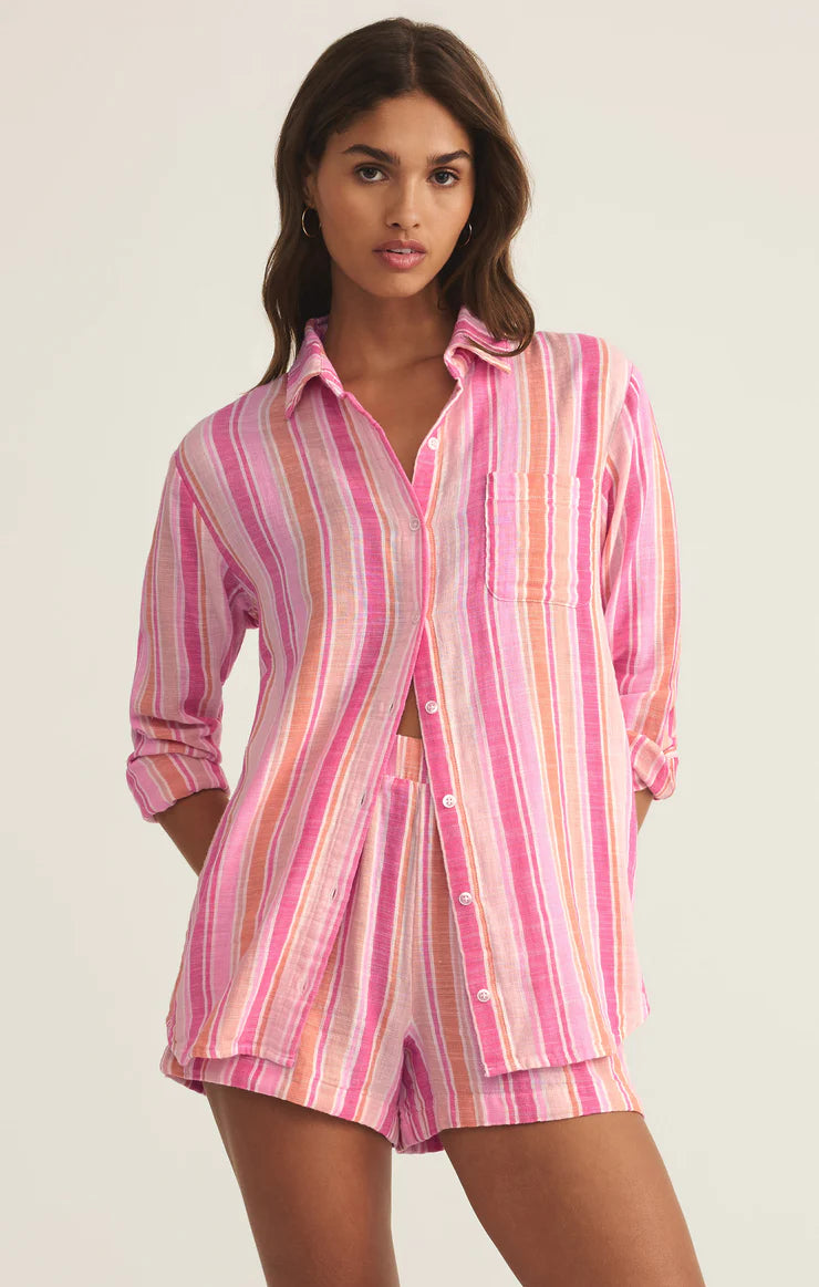 Saturdays Stripe Gauze Shirt - Multi | Z Supply