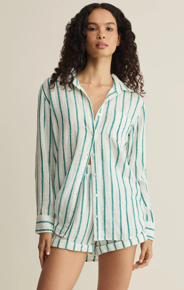 Saturdays Stripe Shirt - Rainforest | Z Supply