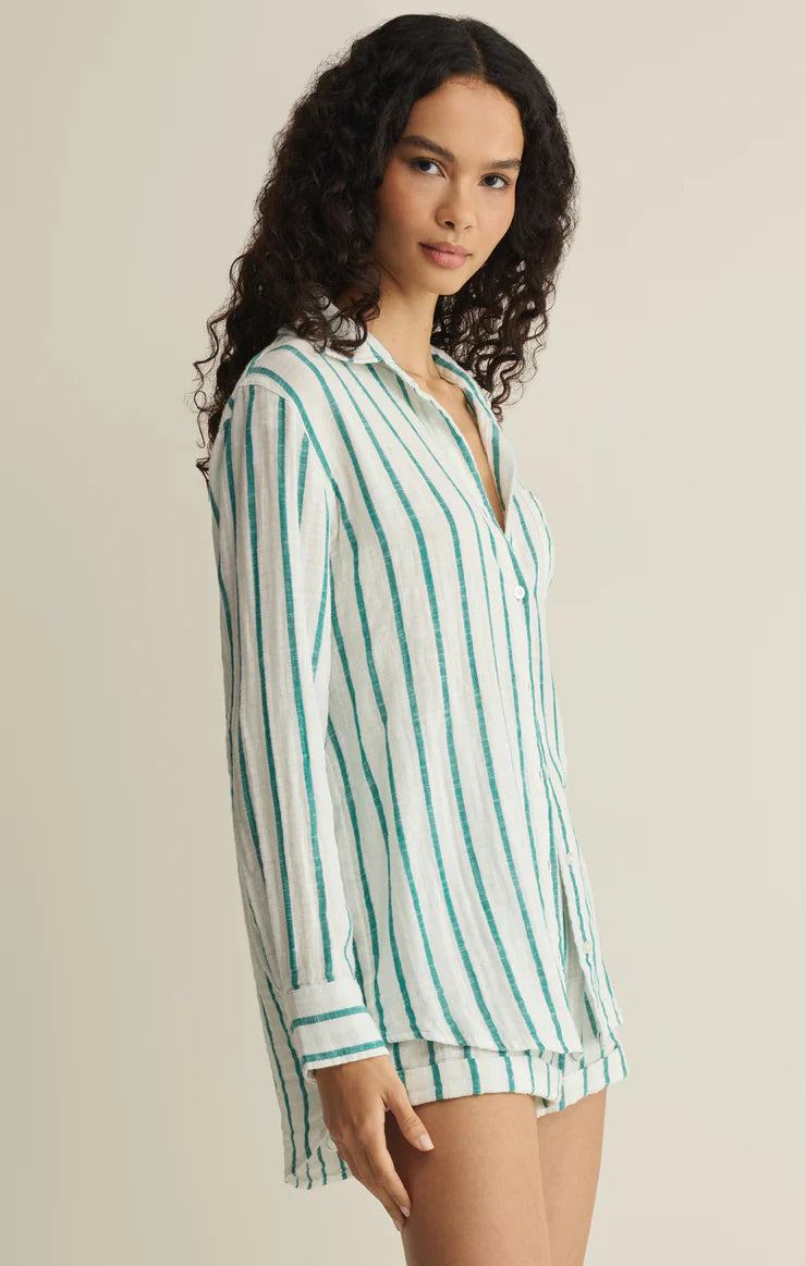 Saturdays Stripe Shirt - Rainforest | Z Supply