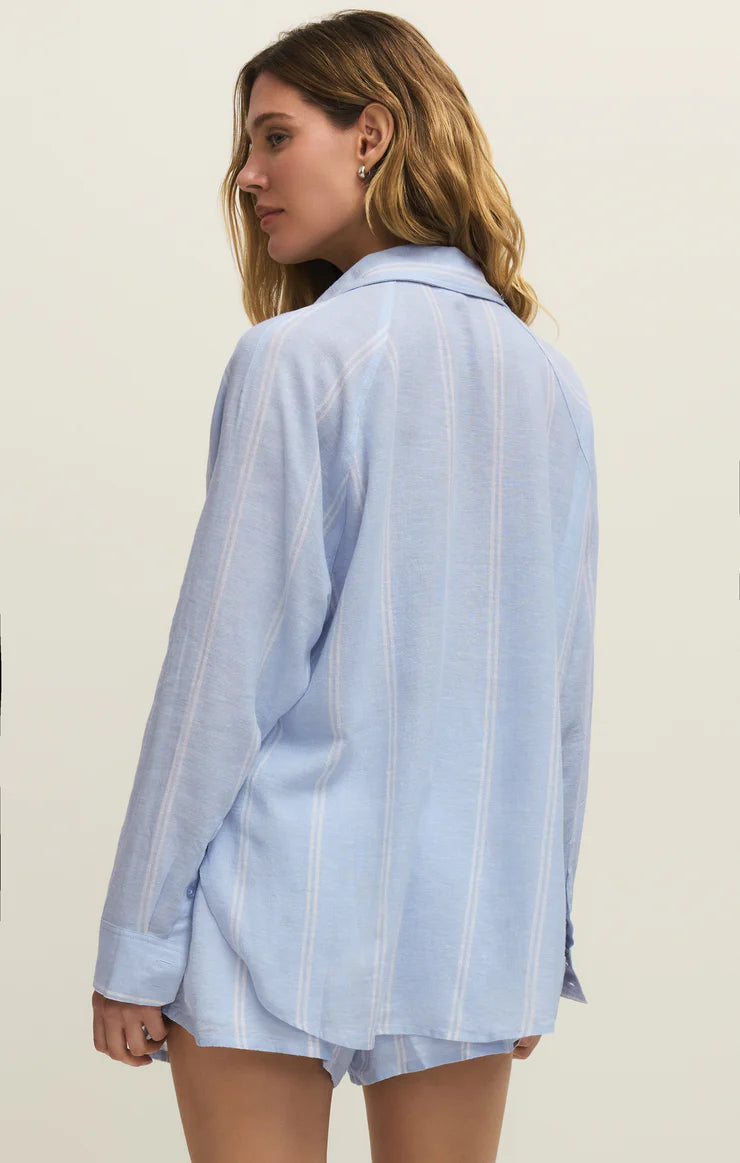 Perfect Linen Striped Top - Blue Light | Z Supply