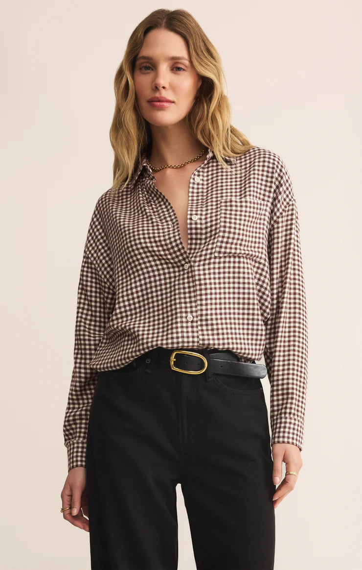 River Plaid Button-Up - Chocolate Cherry | Z Supply