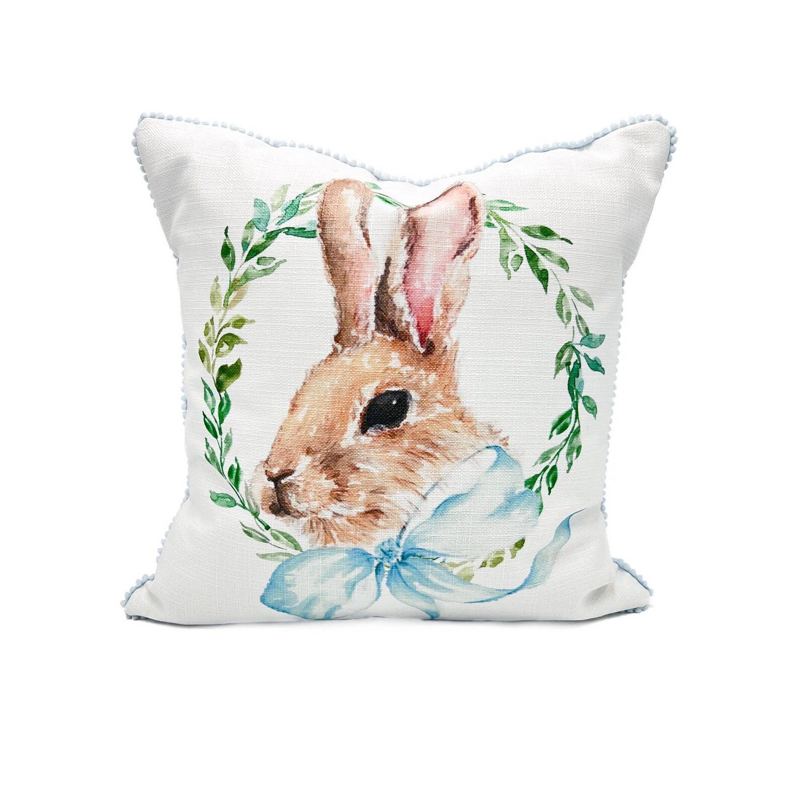 Mint Bow Bunny Pillow (Velvet)