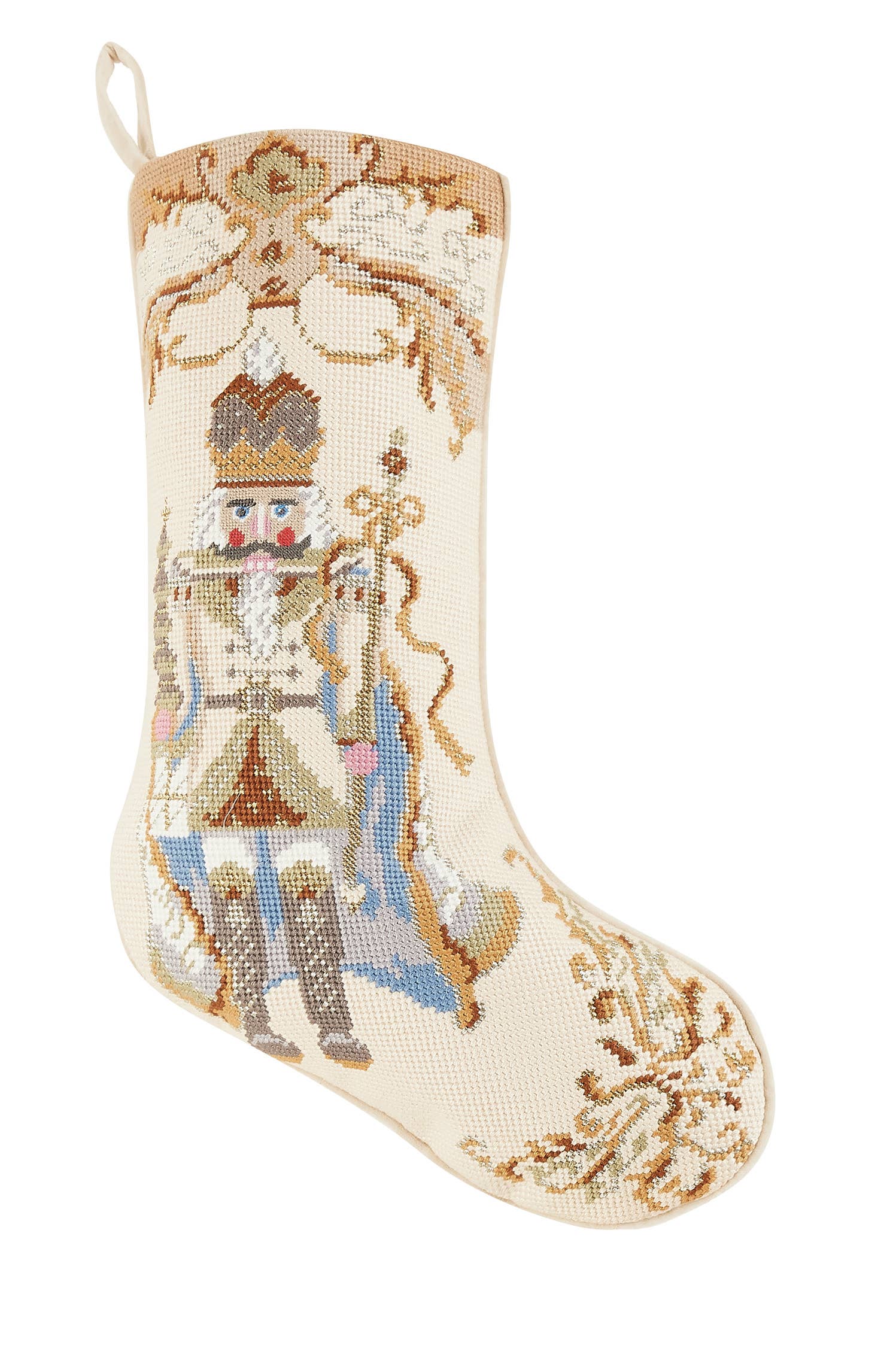 Nutcracker Needlepoint Embroidered Stocking