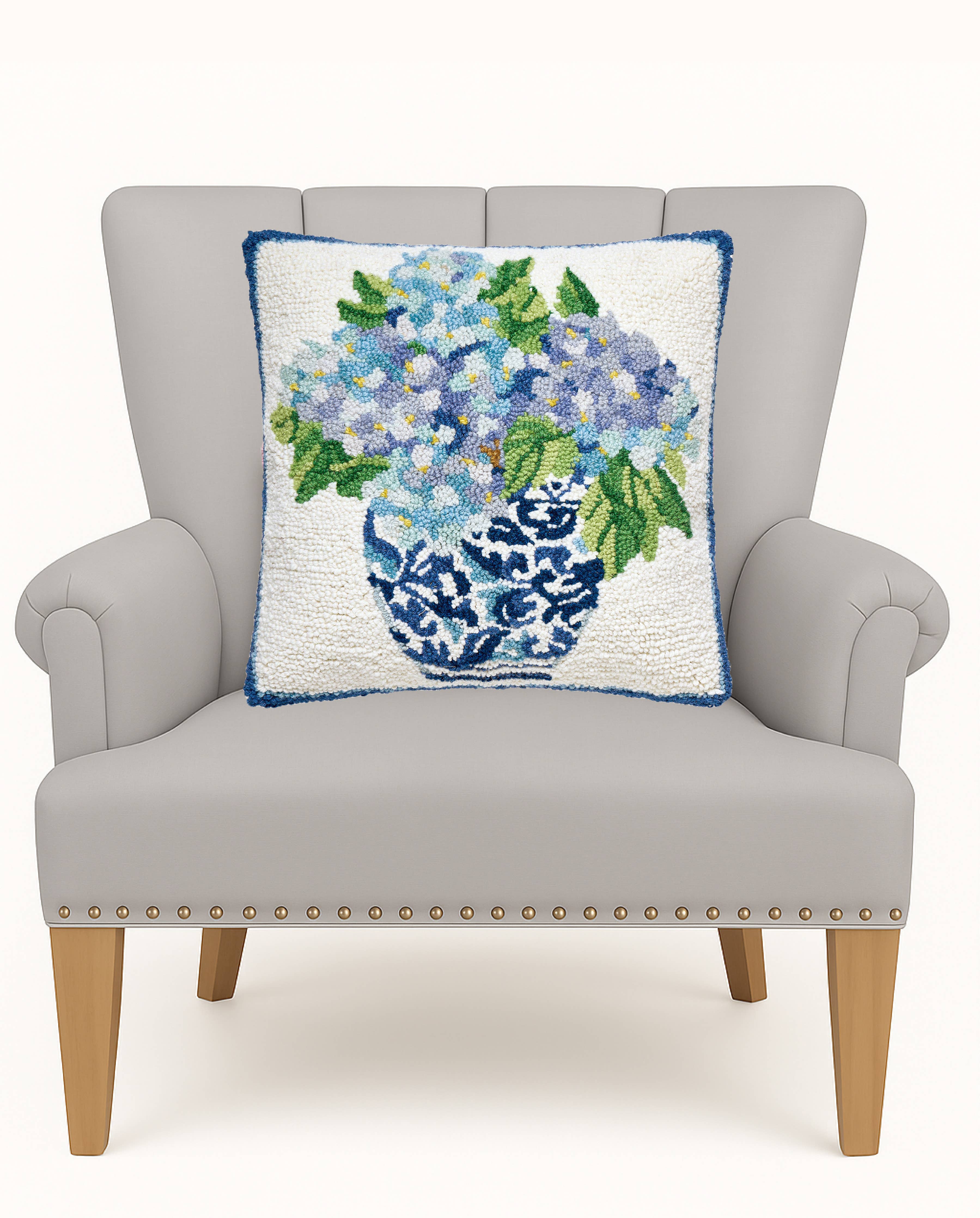 Rhapsody In Blue II Hook Pillow - Sally Eckman Roberts