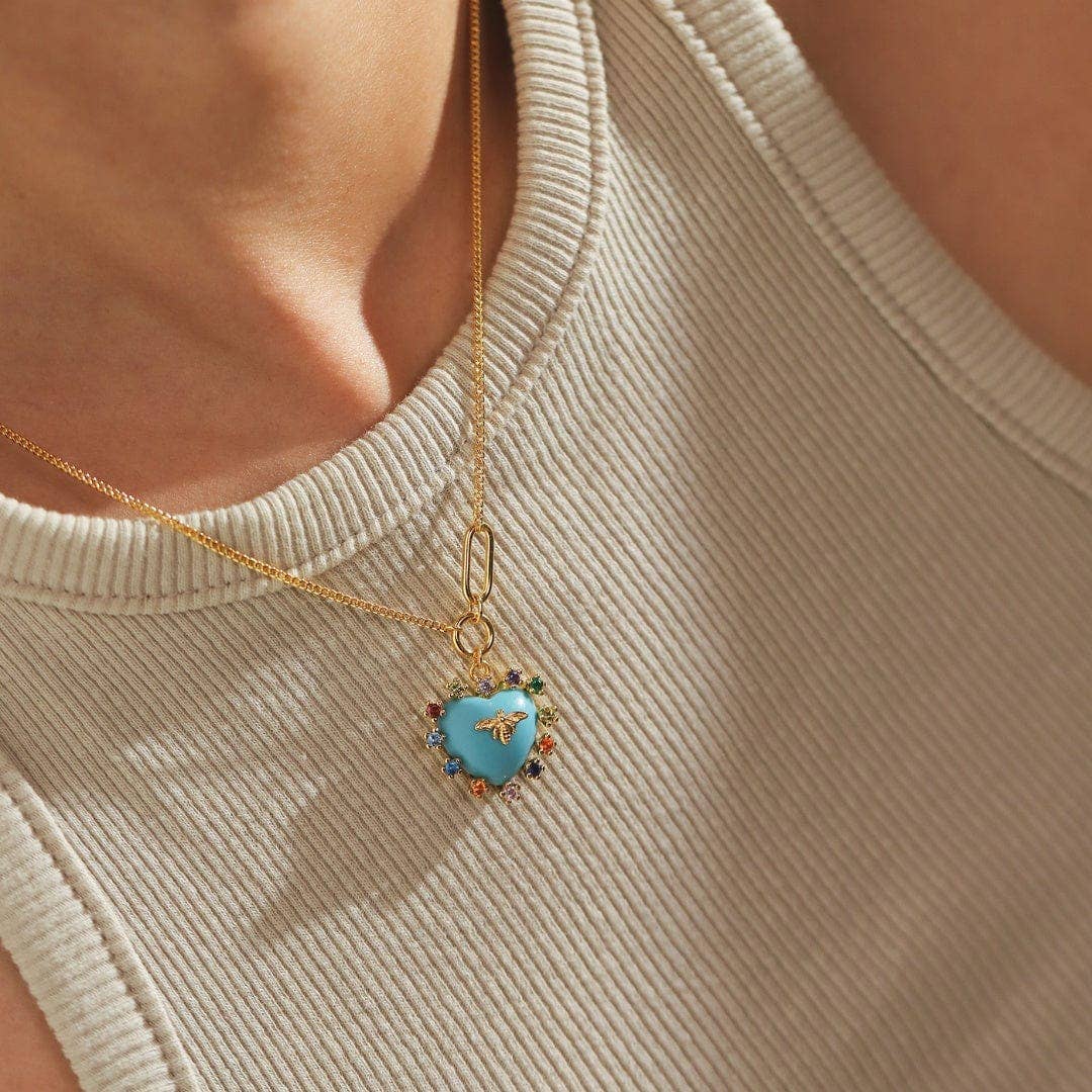 Heart Bee Necklace