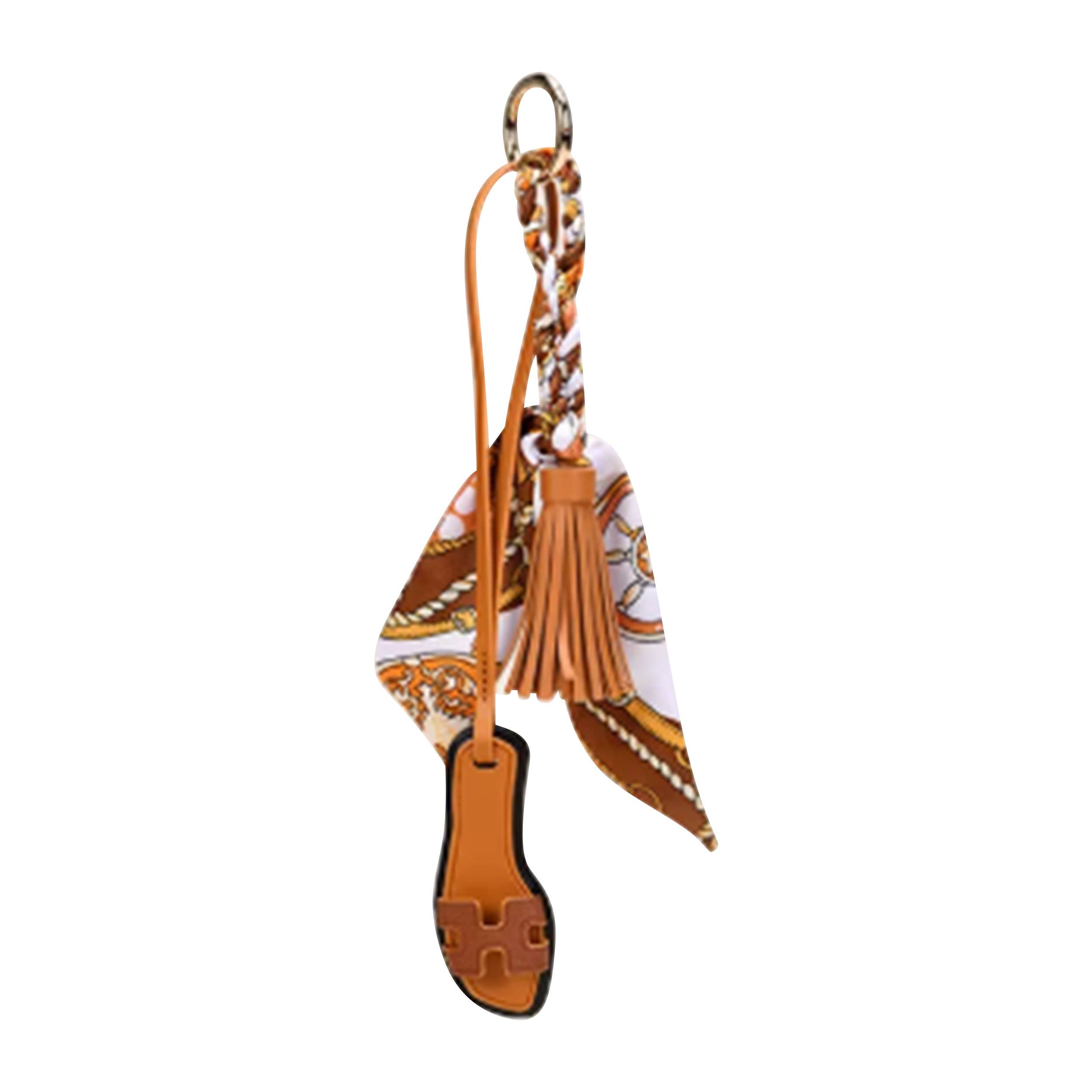 Designer Sandal w/ Scarf Bag Charm