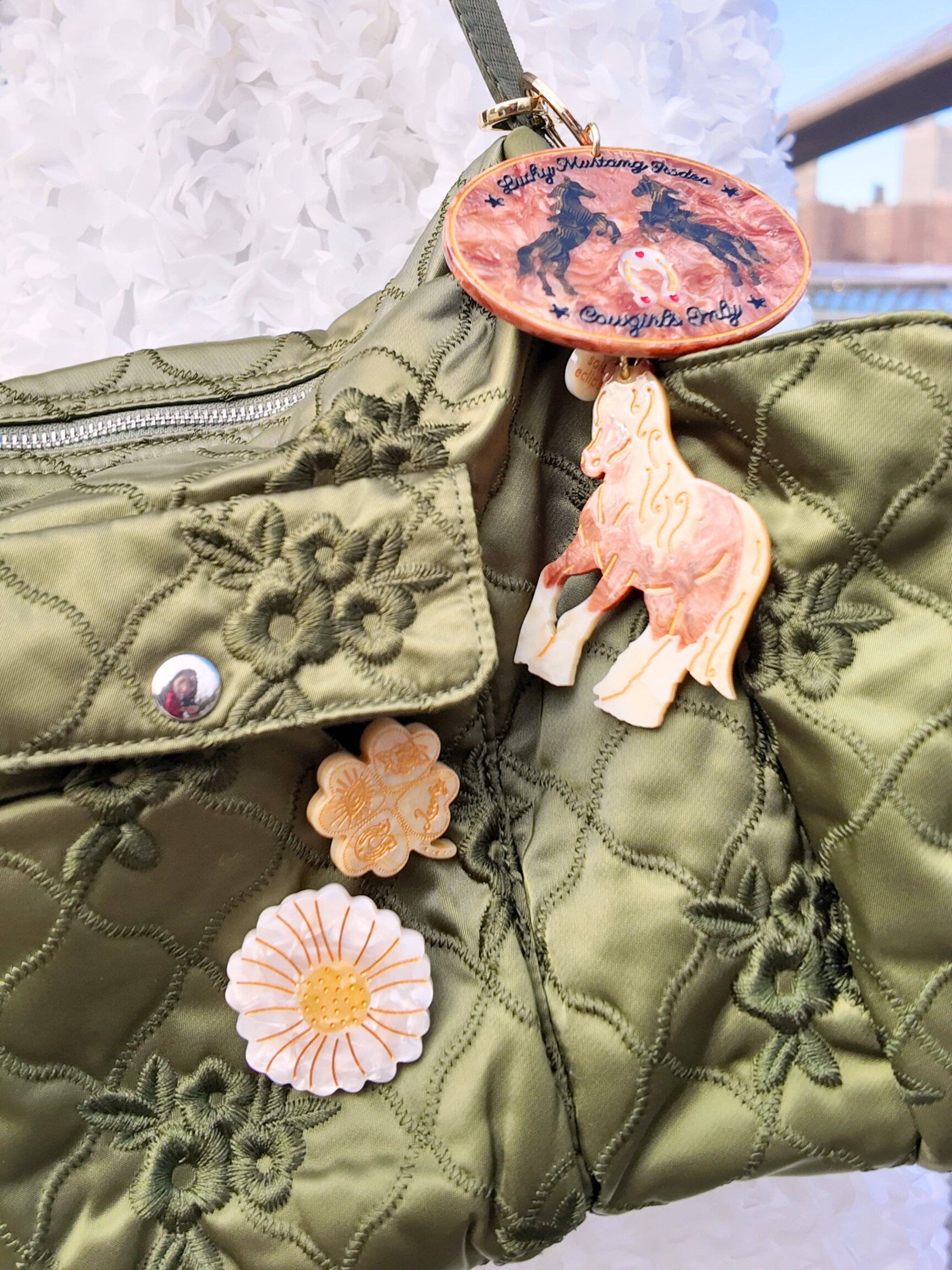 Hand-painted Lucky Clover Brooch Pin | Solar Eclipse