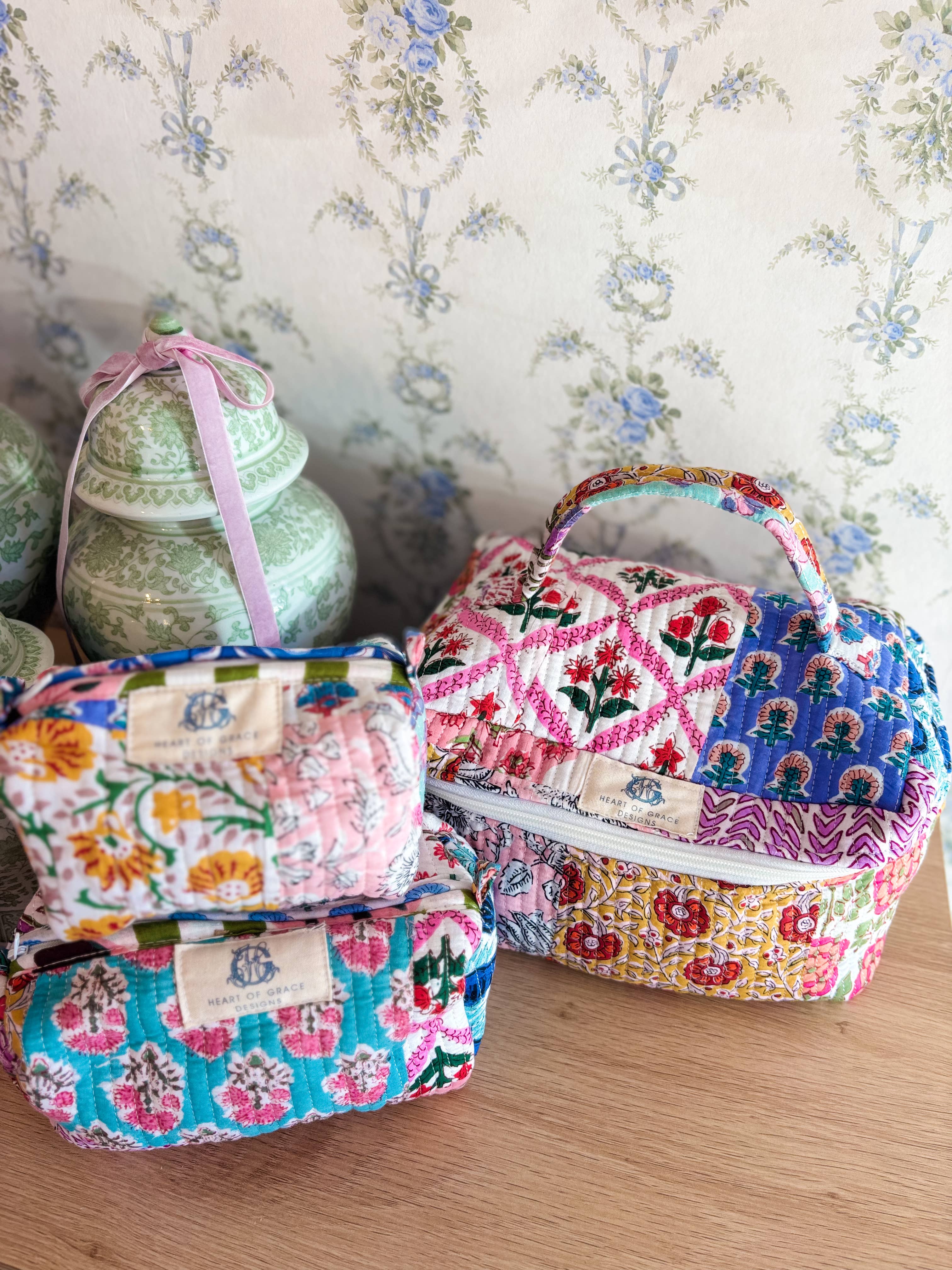 Wildflower Patch | Quilted Cosmetic Bags