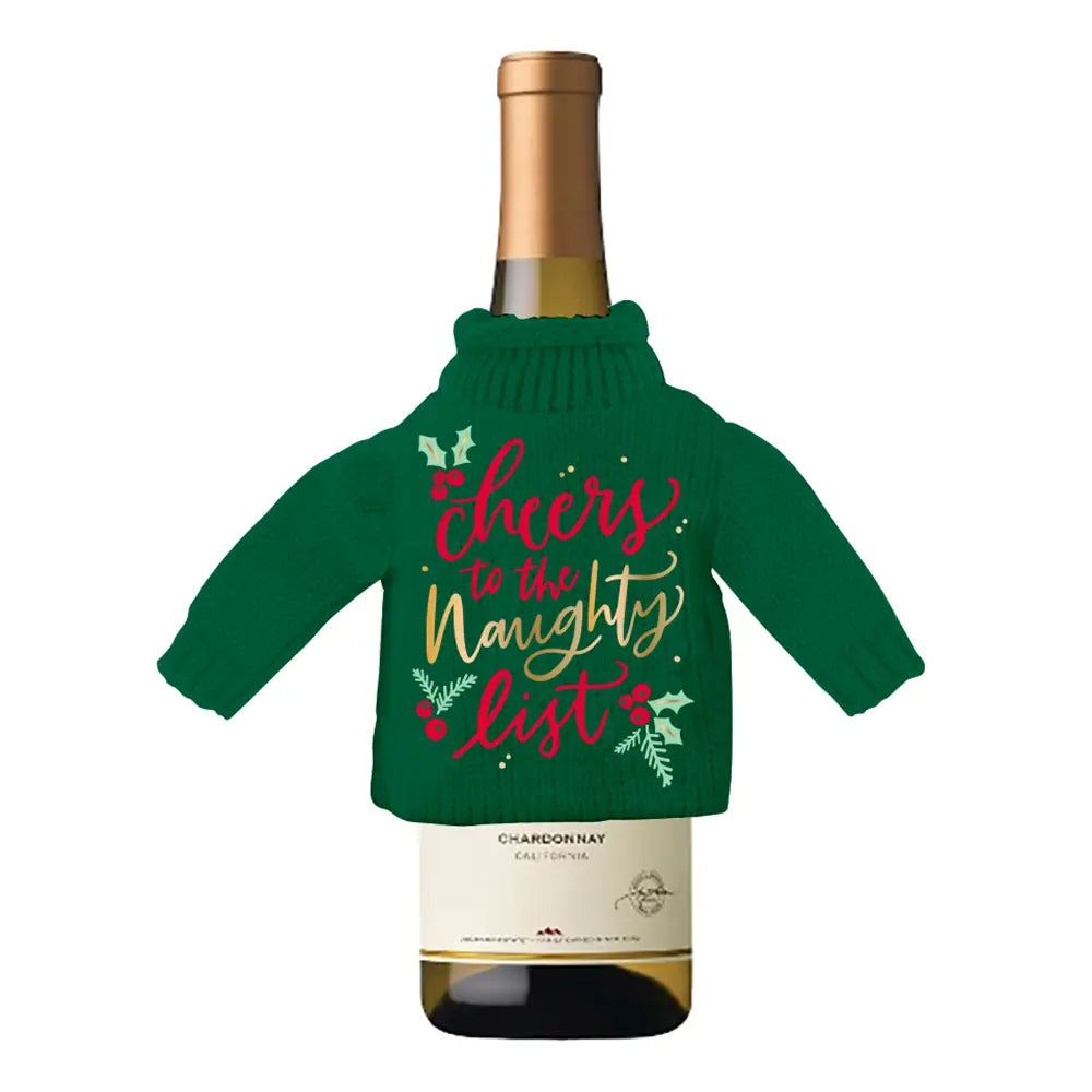 Holiday Wine Bottle Sweater | Cheers To The Naughty List
