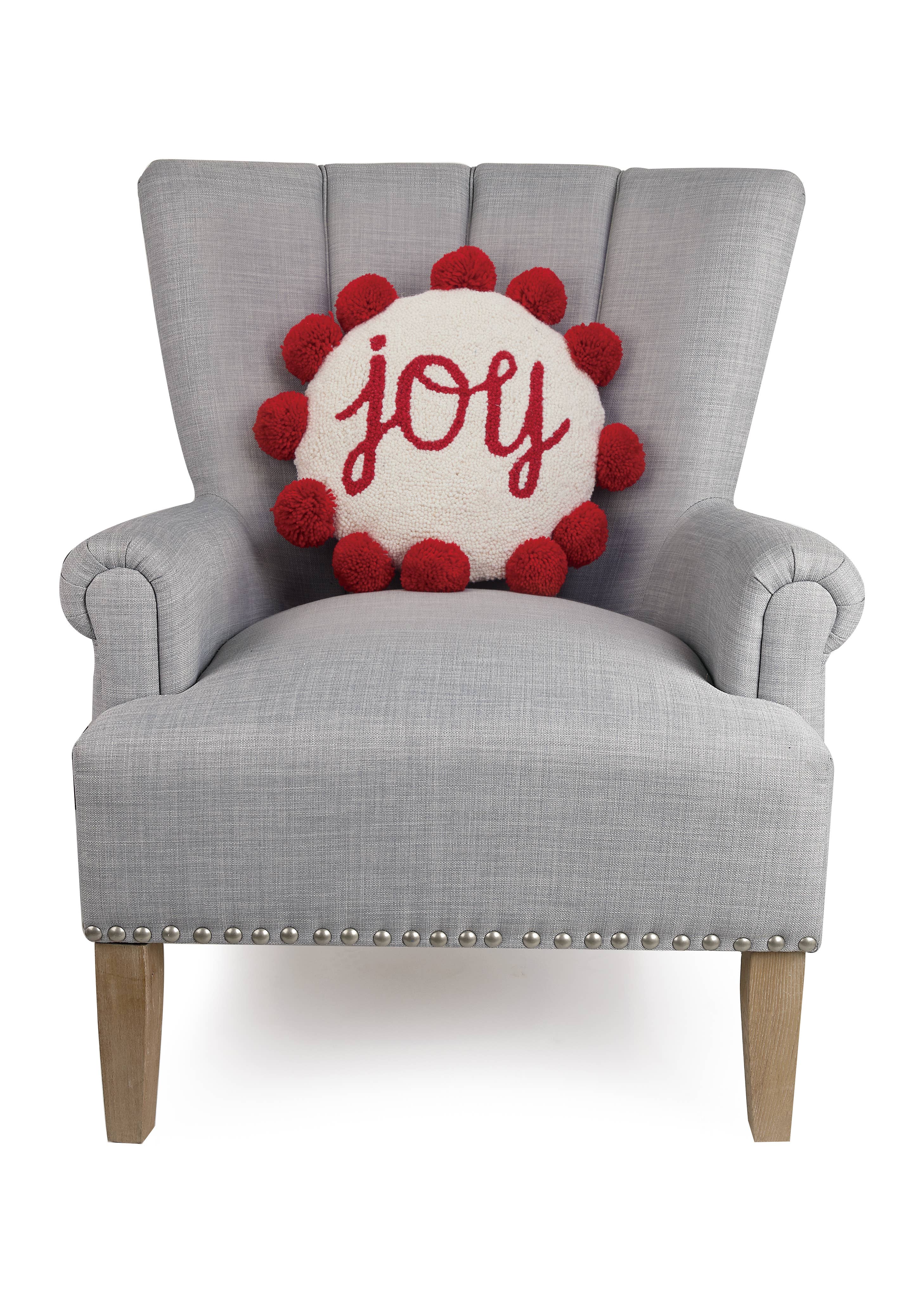 Shaped Joy w/Pom Pom Hook Pillow