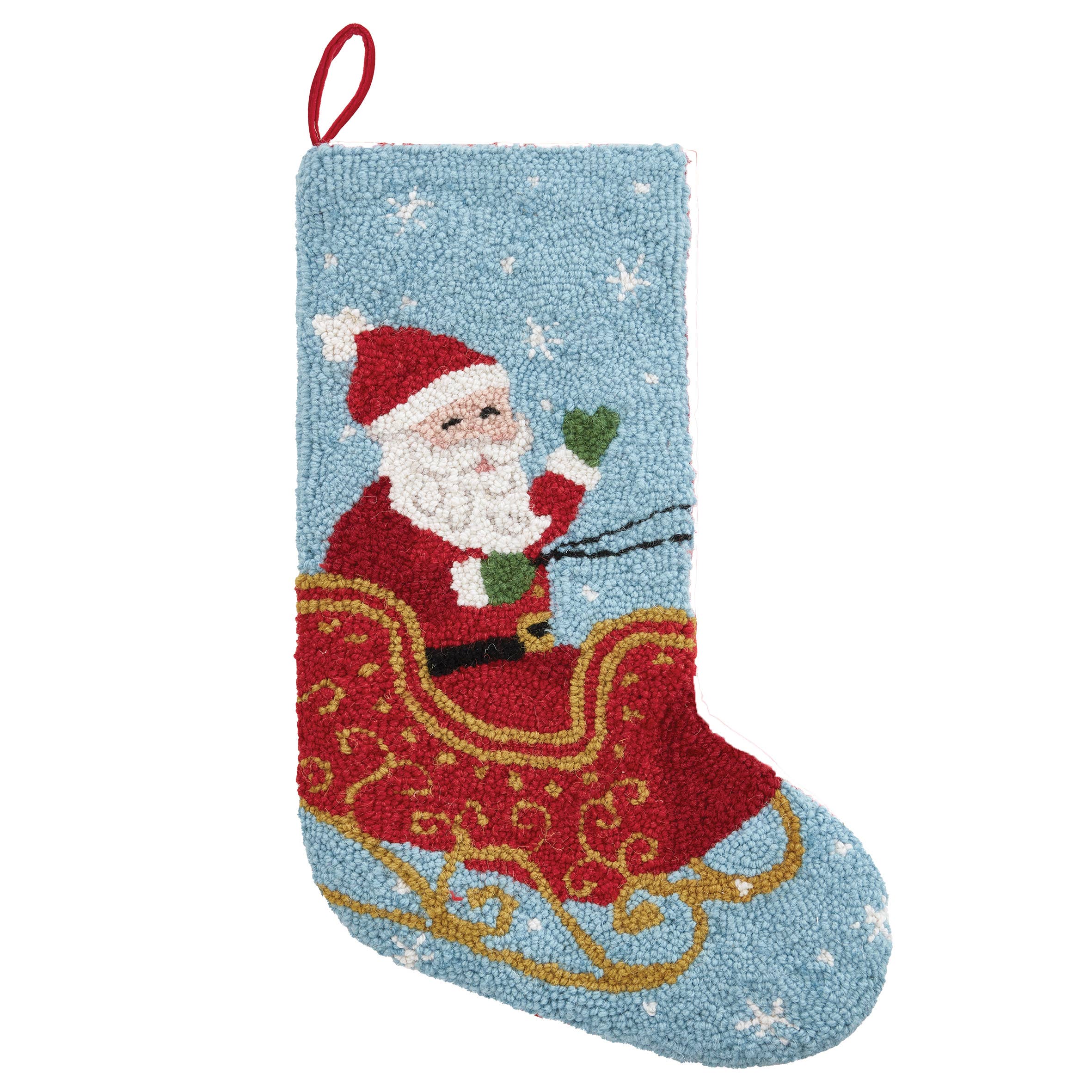 Santa On Sleigh Hook Stocking