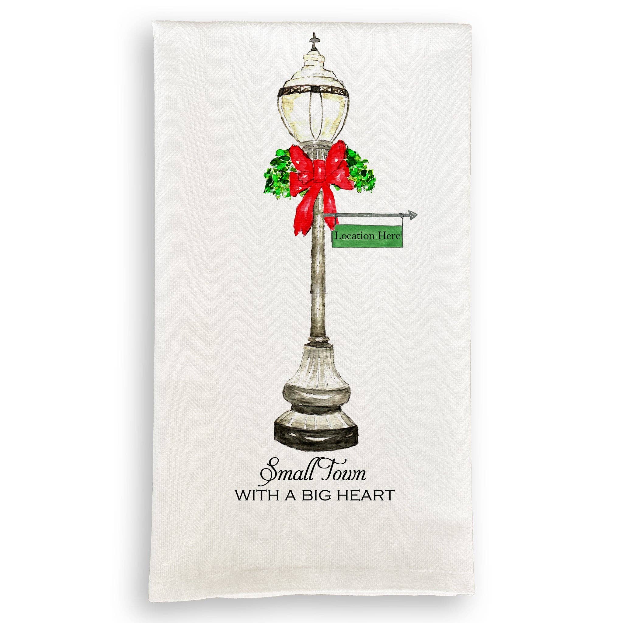 Christmas Street Light Graham, TX. Guest Towel