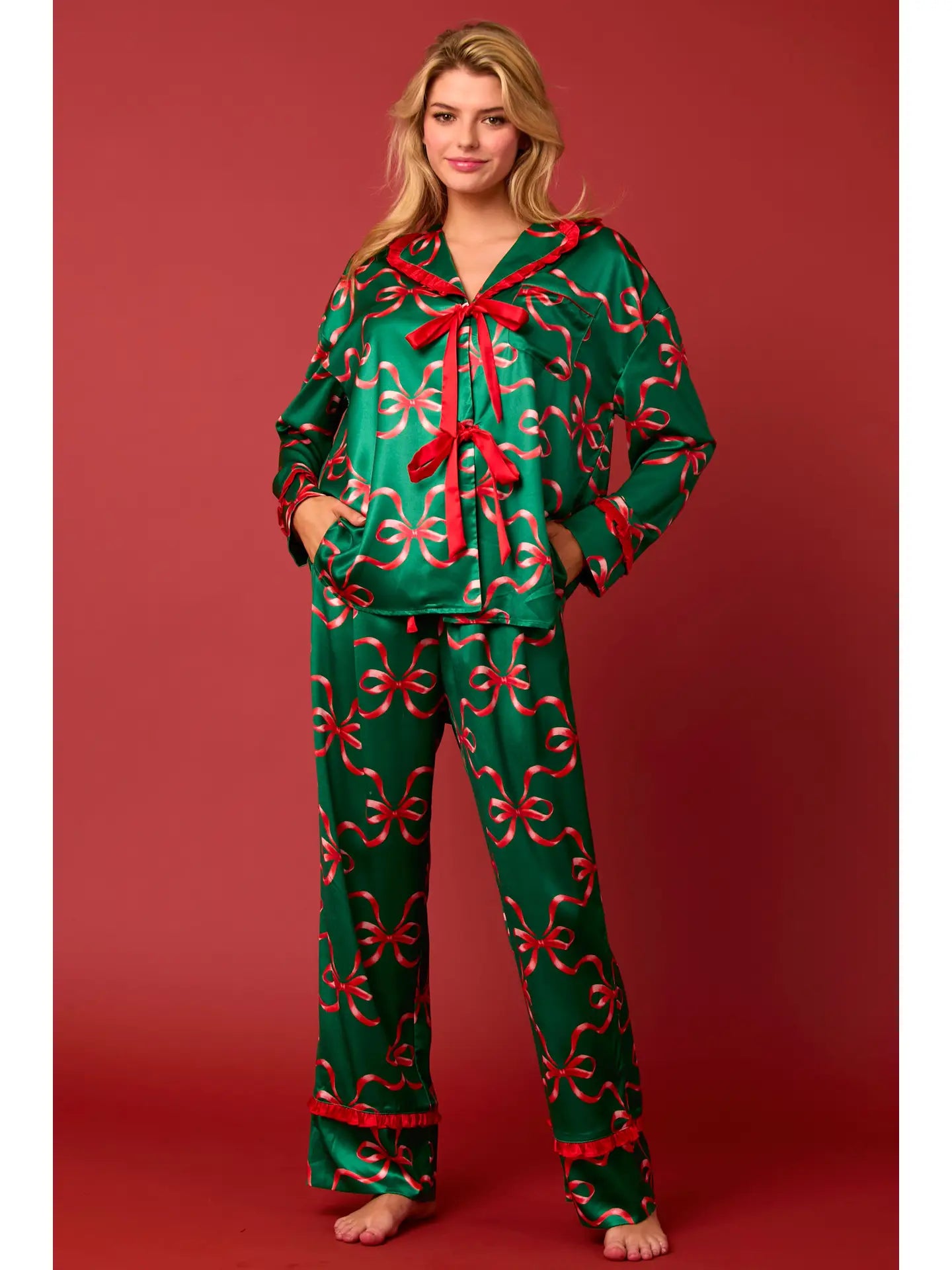 Satin Bow Pajamas