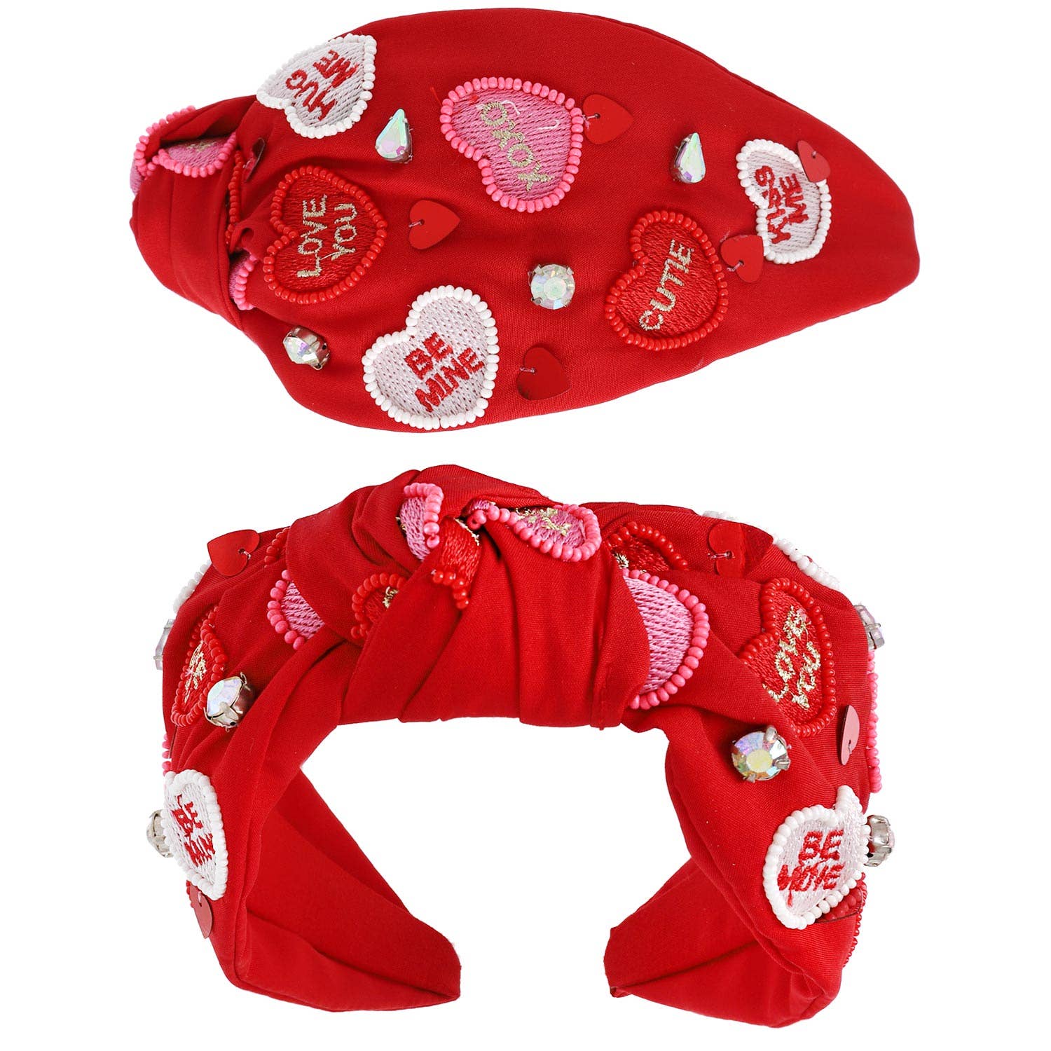 Red Valentine's Day Conversation Hearts Headband