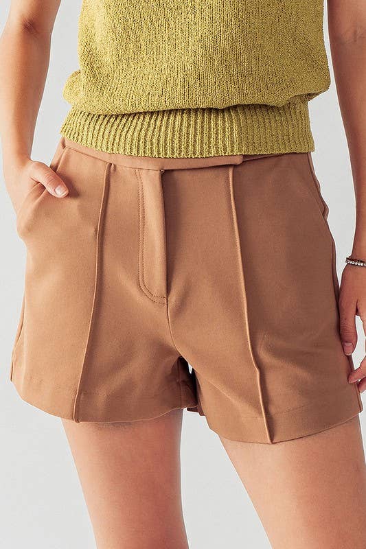 Anette Pleated Detail Formal Shorts