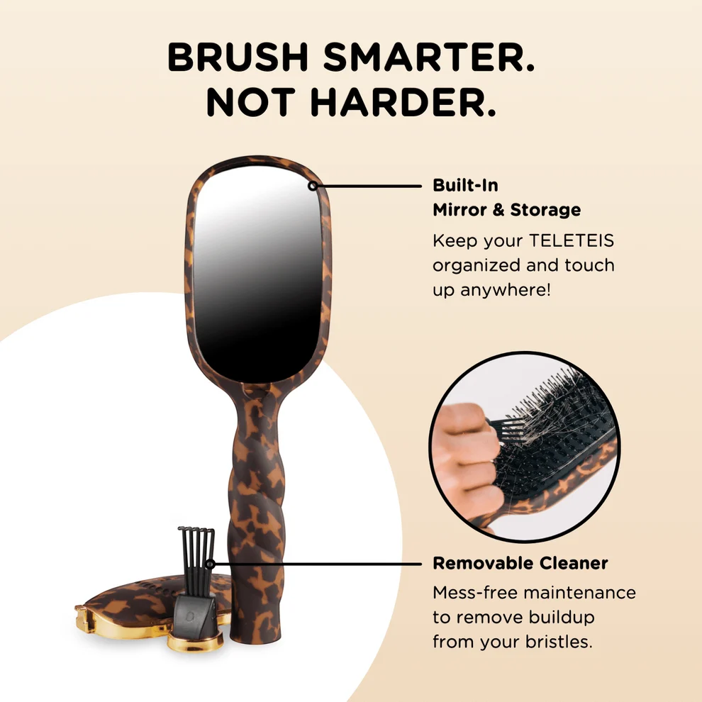 Boar Bristle Hair Brush - Tortoise | Teleties