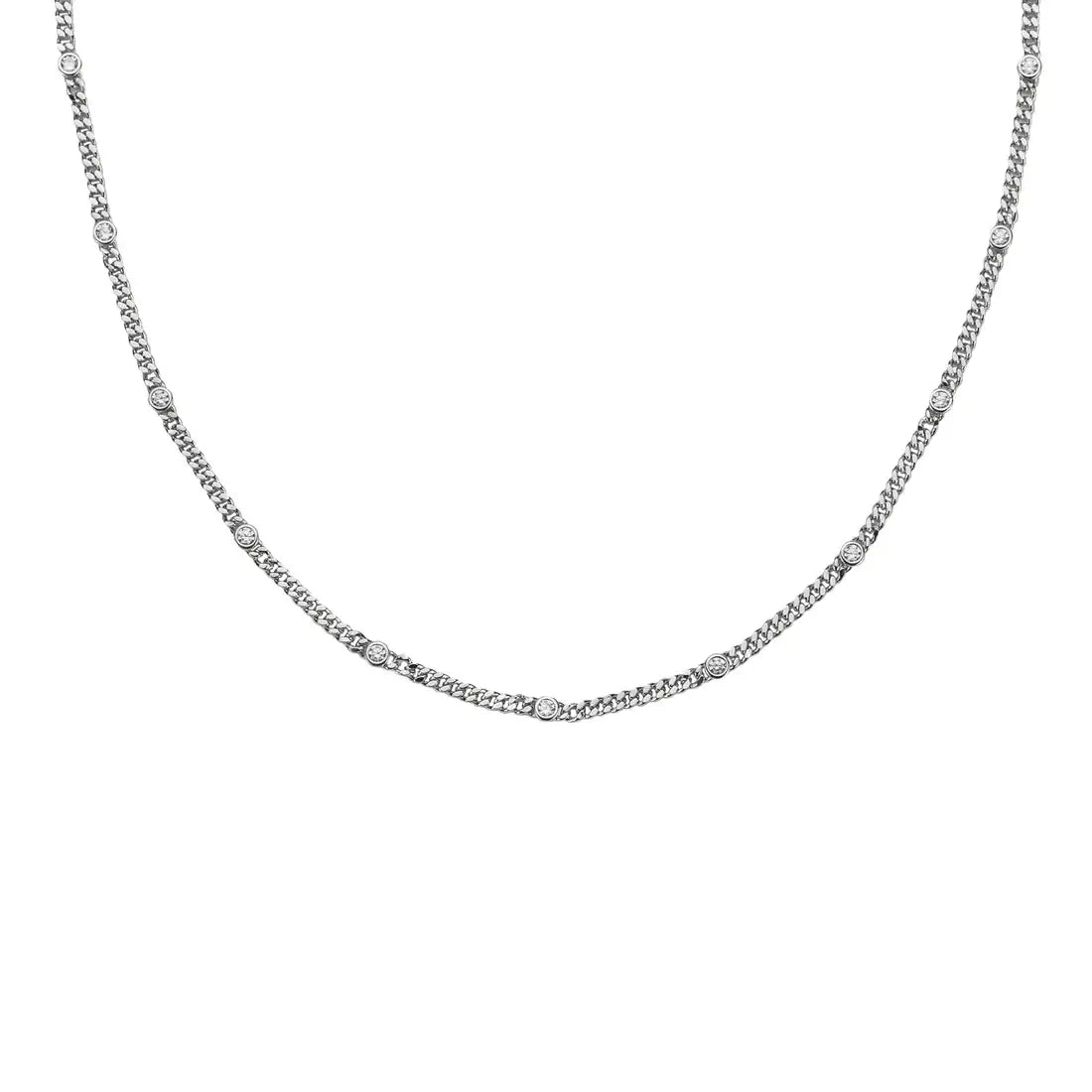 Silver CZ Dainty Choker