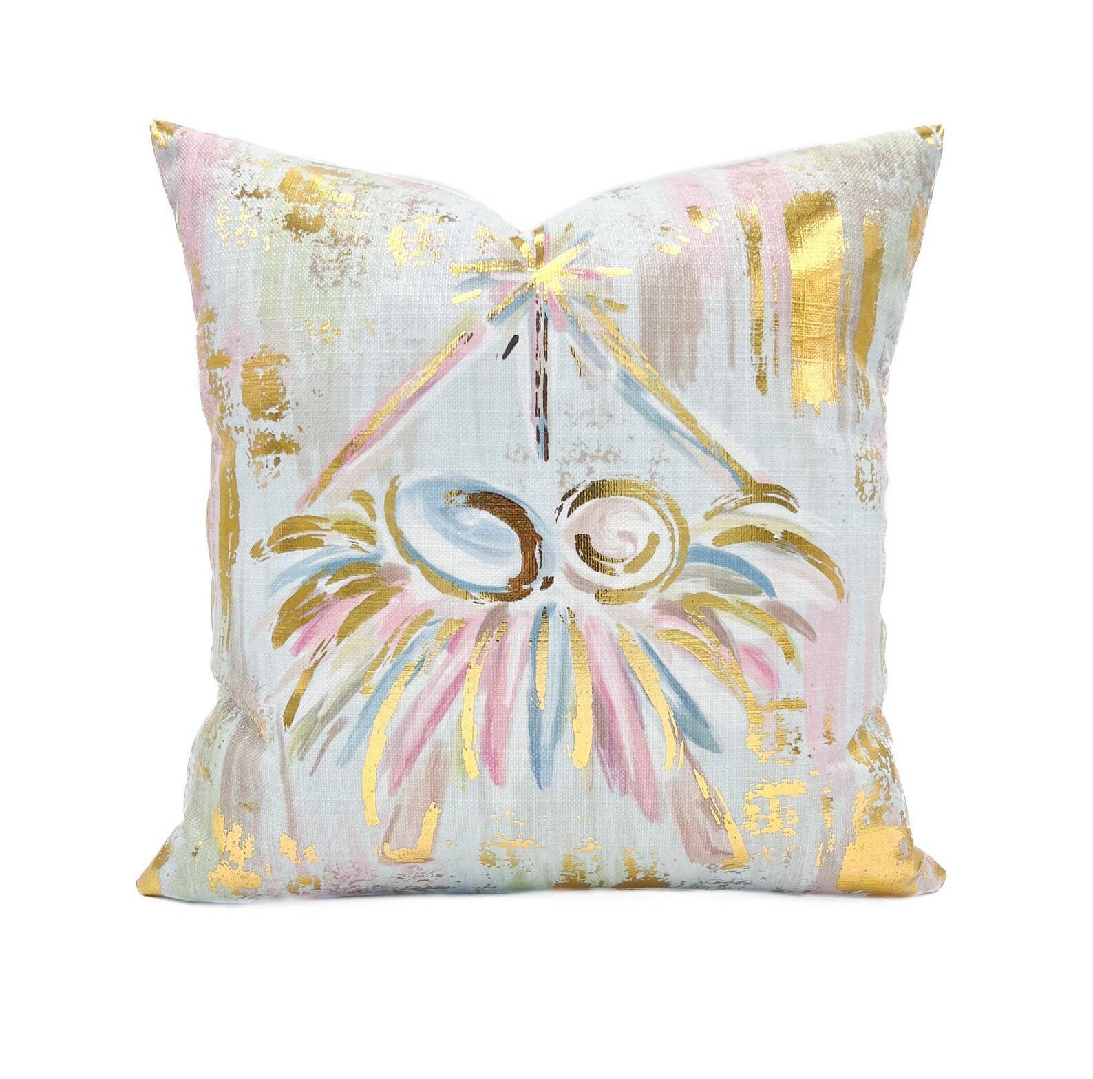 Gold Foil Pastel Baby Jesus Velvet Pillow