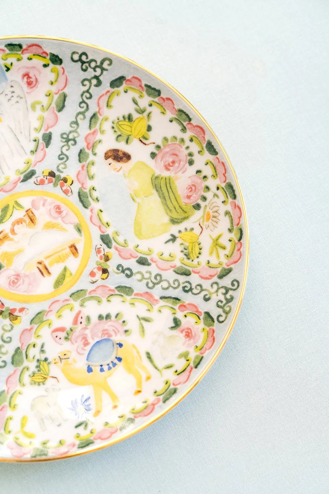 Rose Medallion Nativity Porcelain Plate | Catherine Cartie