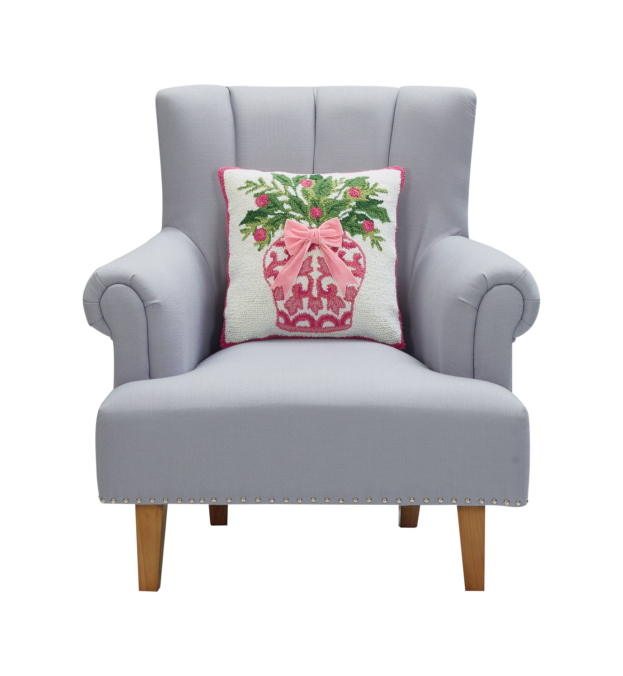 Chinoiserie Vase Ribbon Hook Pillow