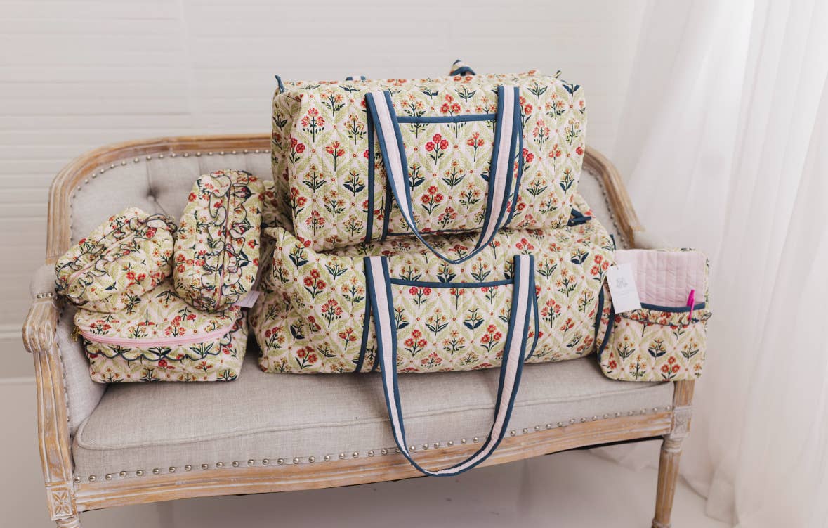 Meadow Luxe | Quilted Ruffle Cosmetic Bags