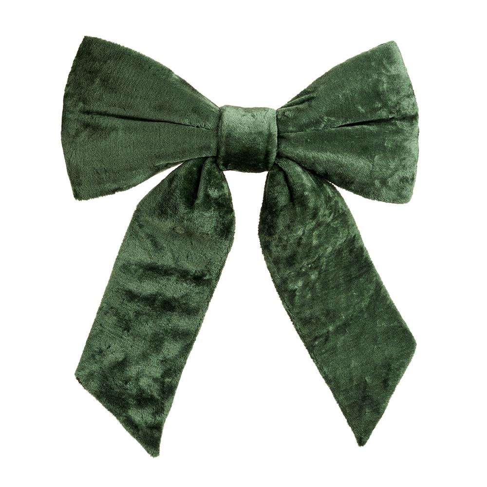 25"Wx29"L Velvet Bow Green