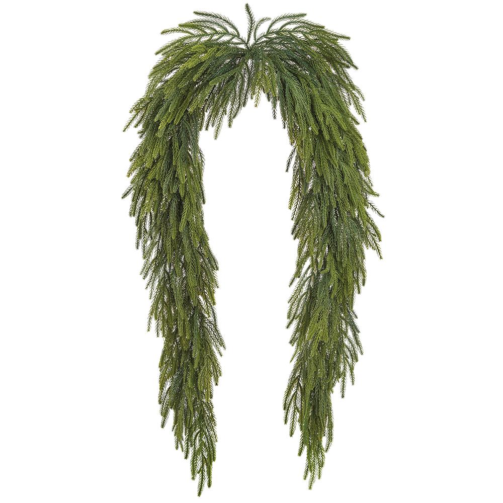 8' Soft Faux Willow Pine Mantel Swag Garland Green