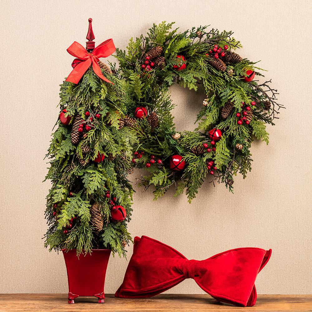 Velvet Bow Ornament (8"Wx20"L)