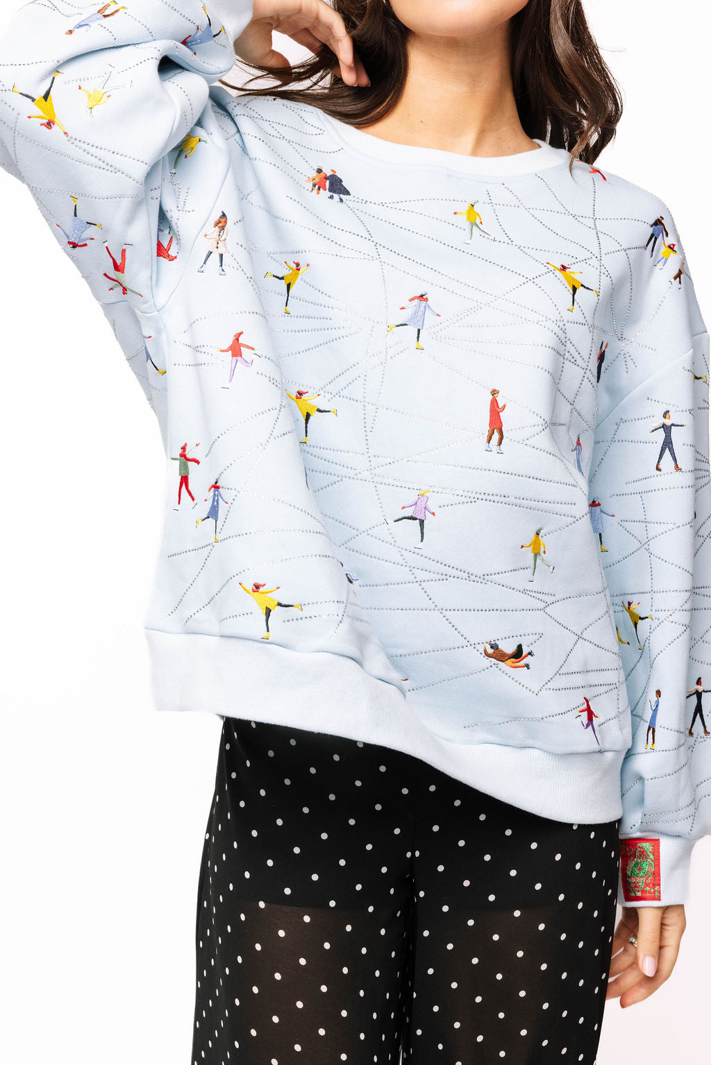 Ice Blue Ice Skating Sweatshirt | Queen of Sparkles