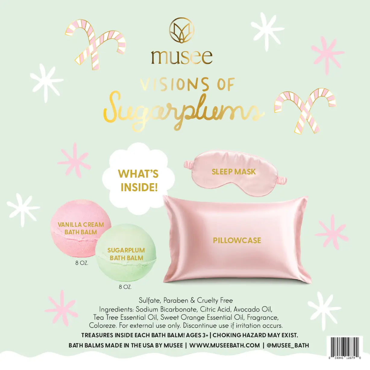 Visions of Sugarplums Bath Balm & Eye Mask Set | Musee