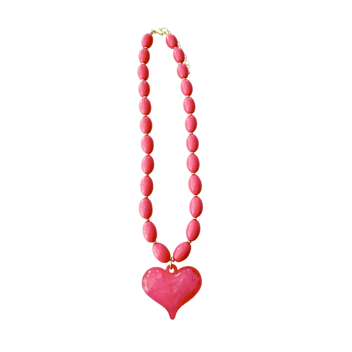 Roxie Beaded Necklace with Heart Charm