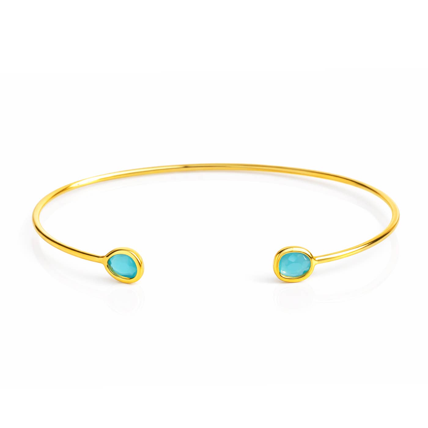 Mini Glass Bezel Cuff Bracelet