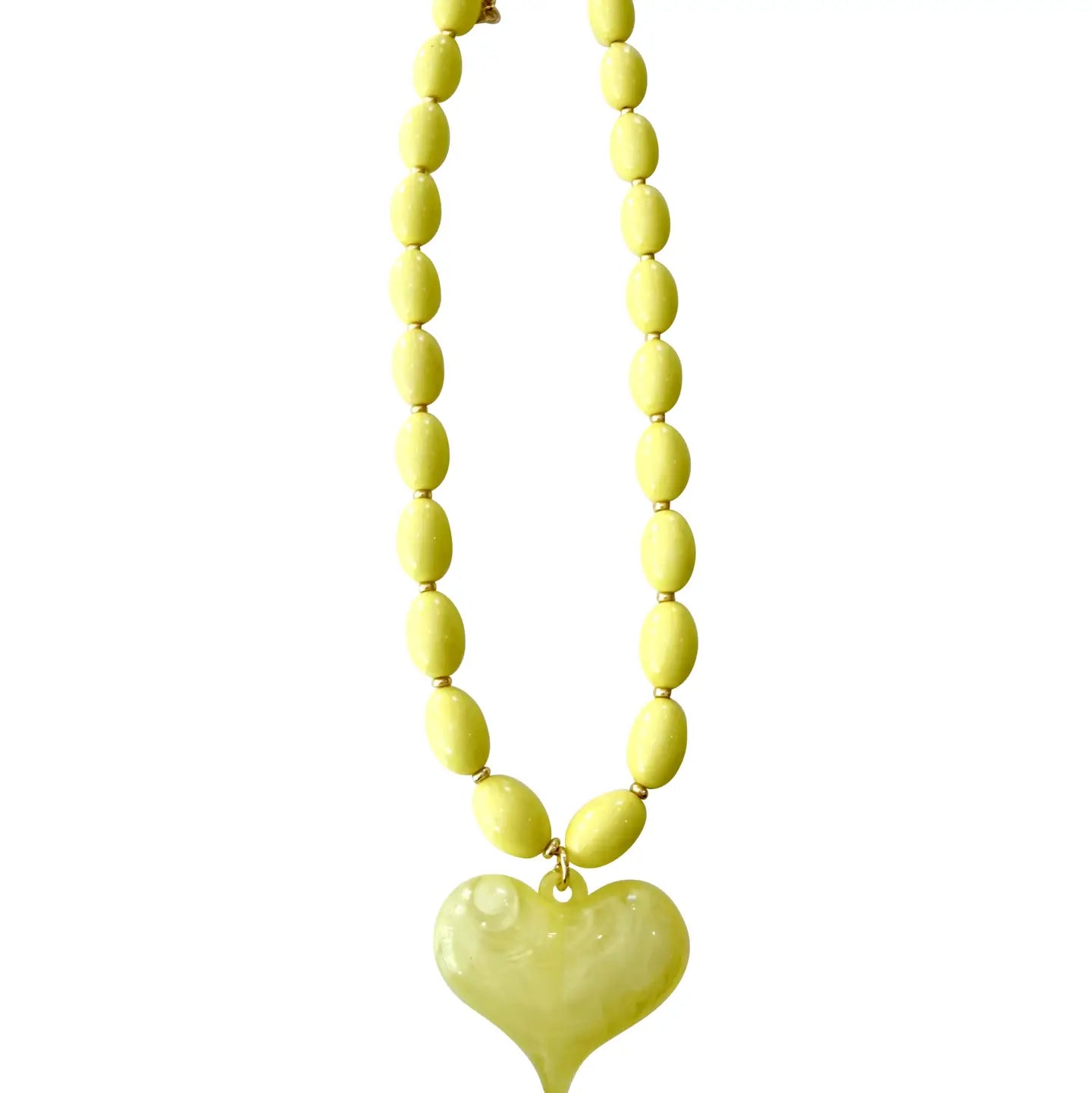Roxie Beaded Necklace with Heart Charm