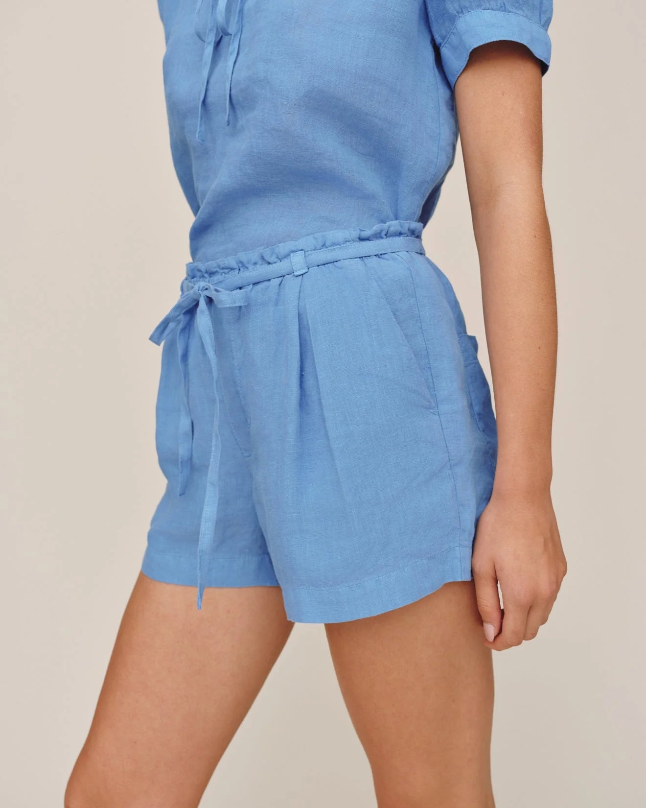 Double Pleat Tie Short - Ocean Blue | Bella Dahl