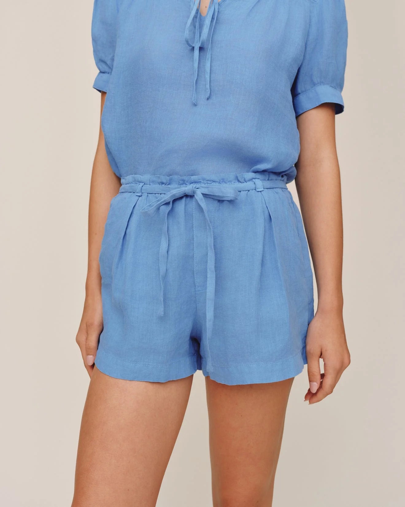 Double Pleat Tie Short - Ocean Blue | Bella Dahl
