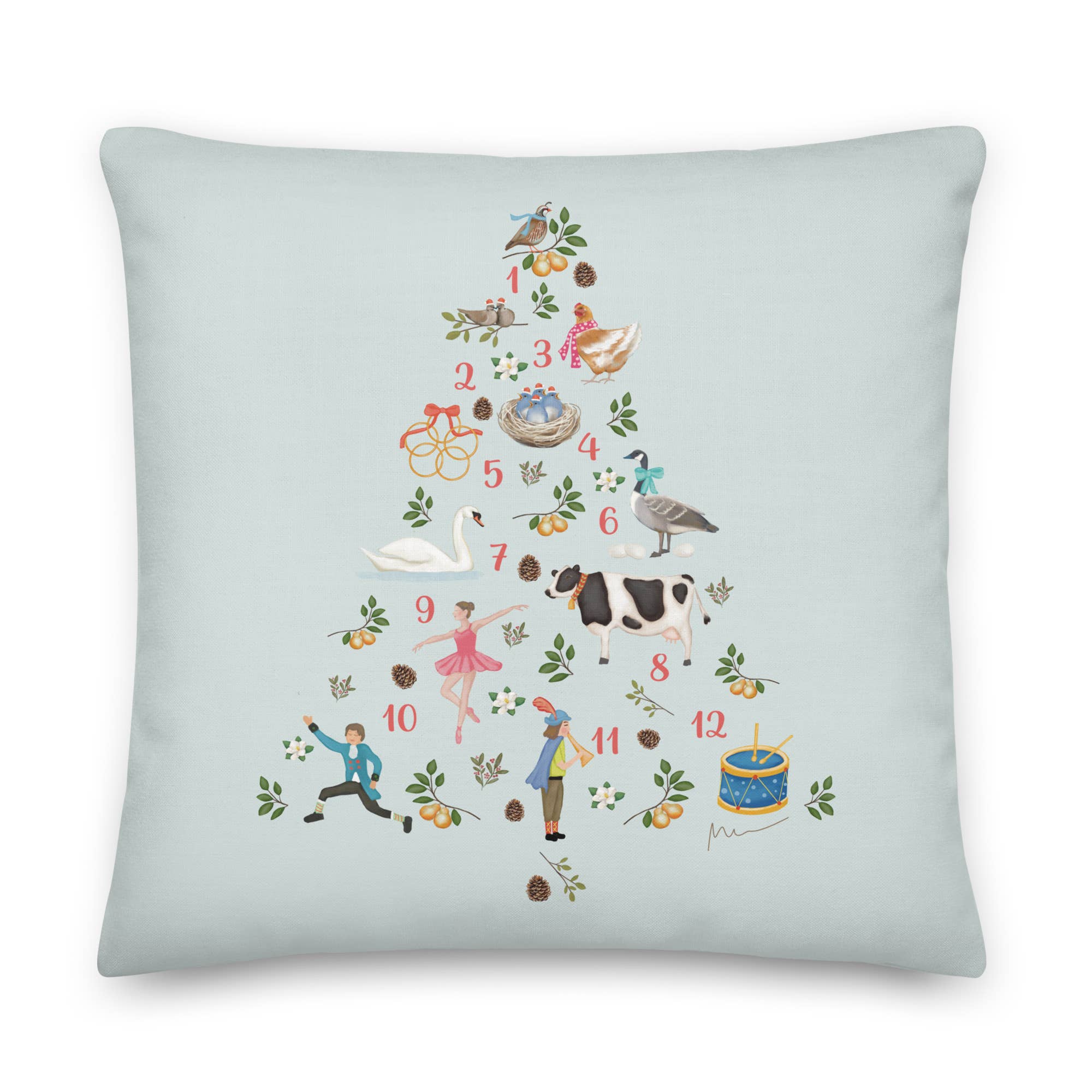 12 Days of Christmas Pillow