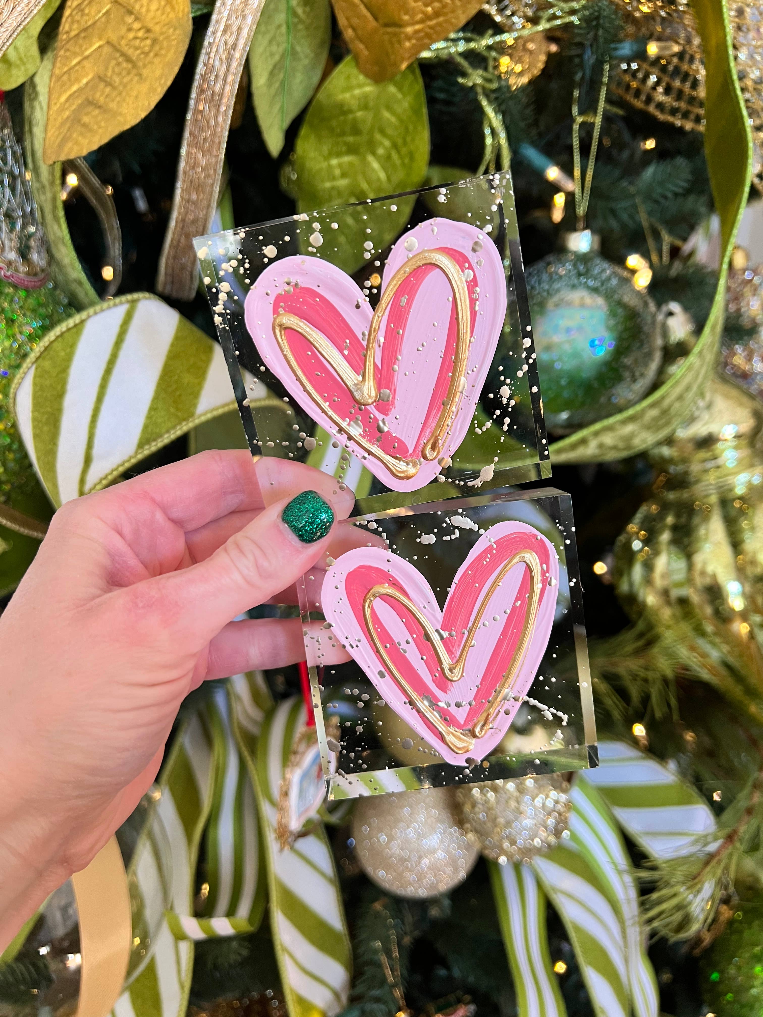 Hand-Painted Heart Acrylic (3x3) | HappiesByAMS