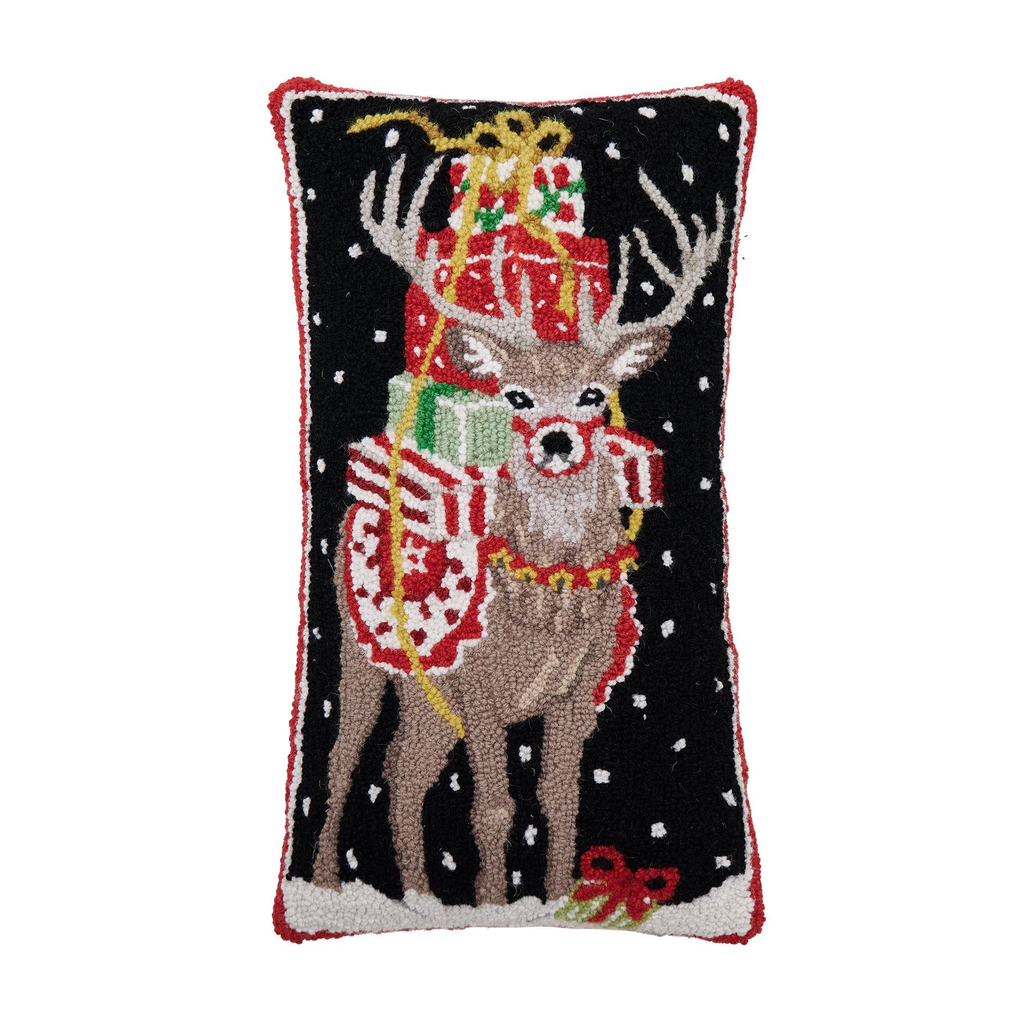 Present Deer Hook Pillow