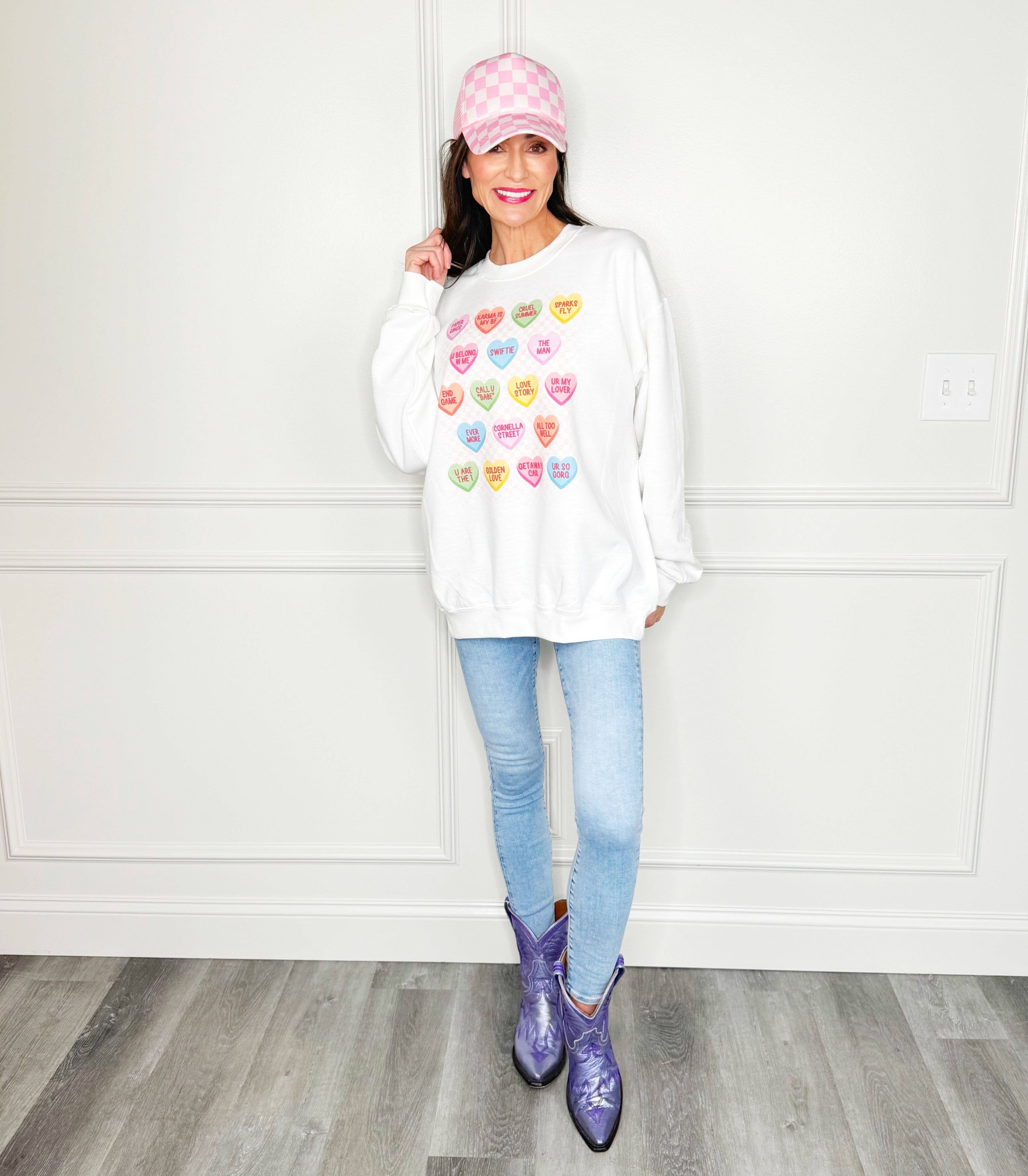 Taylor Swift Candy Heart Sweatshirt