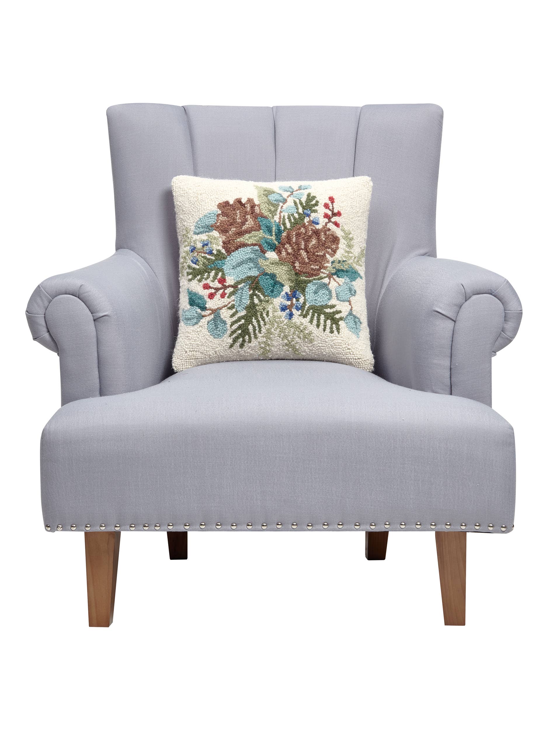 Christmas Holly Pine Hook Pillow