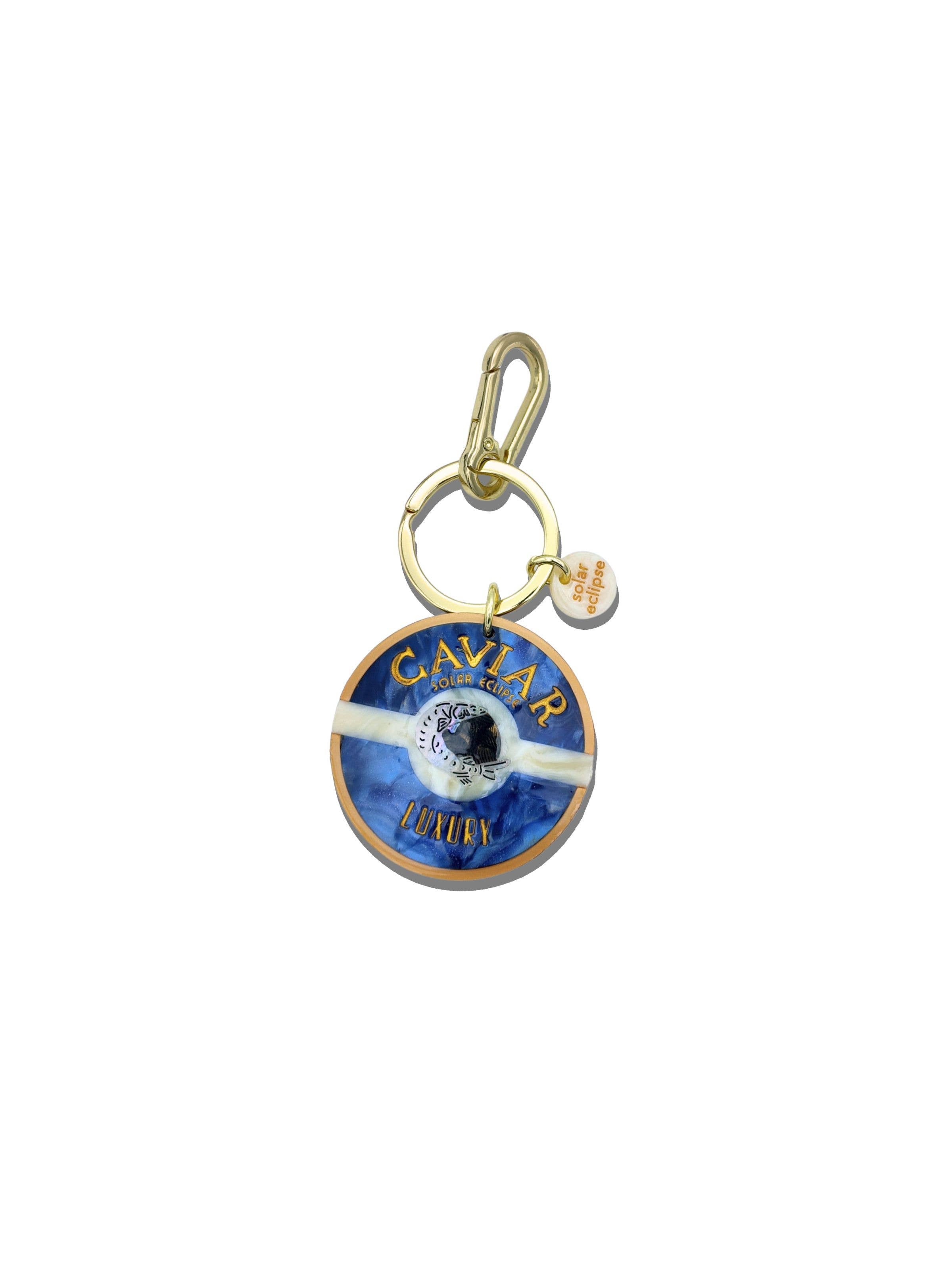 Hand-painted Caviar Bag Charm + Keychain | Solar Eclipse