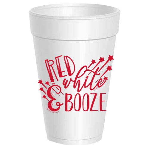 Red White & Booze Styrofoam Cups