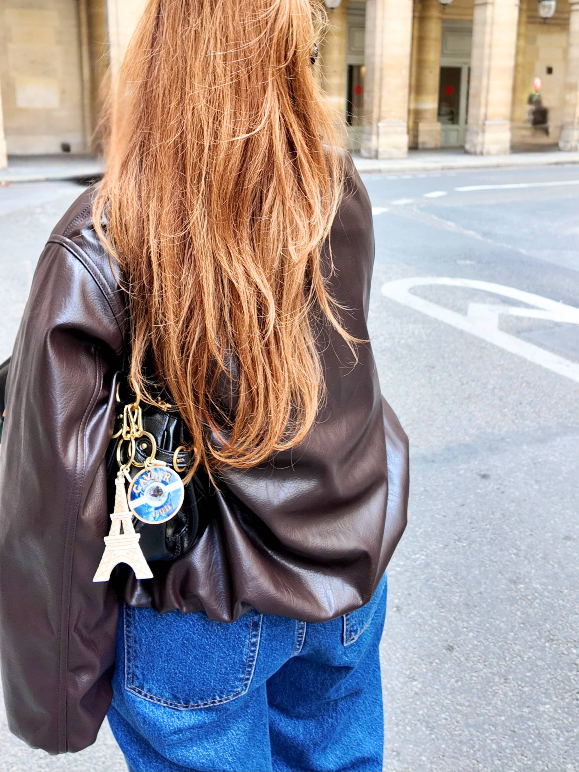 Hand-painted Caviar Bag Charm + Keychain | Solar Eclipse