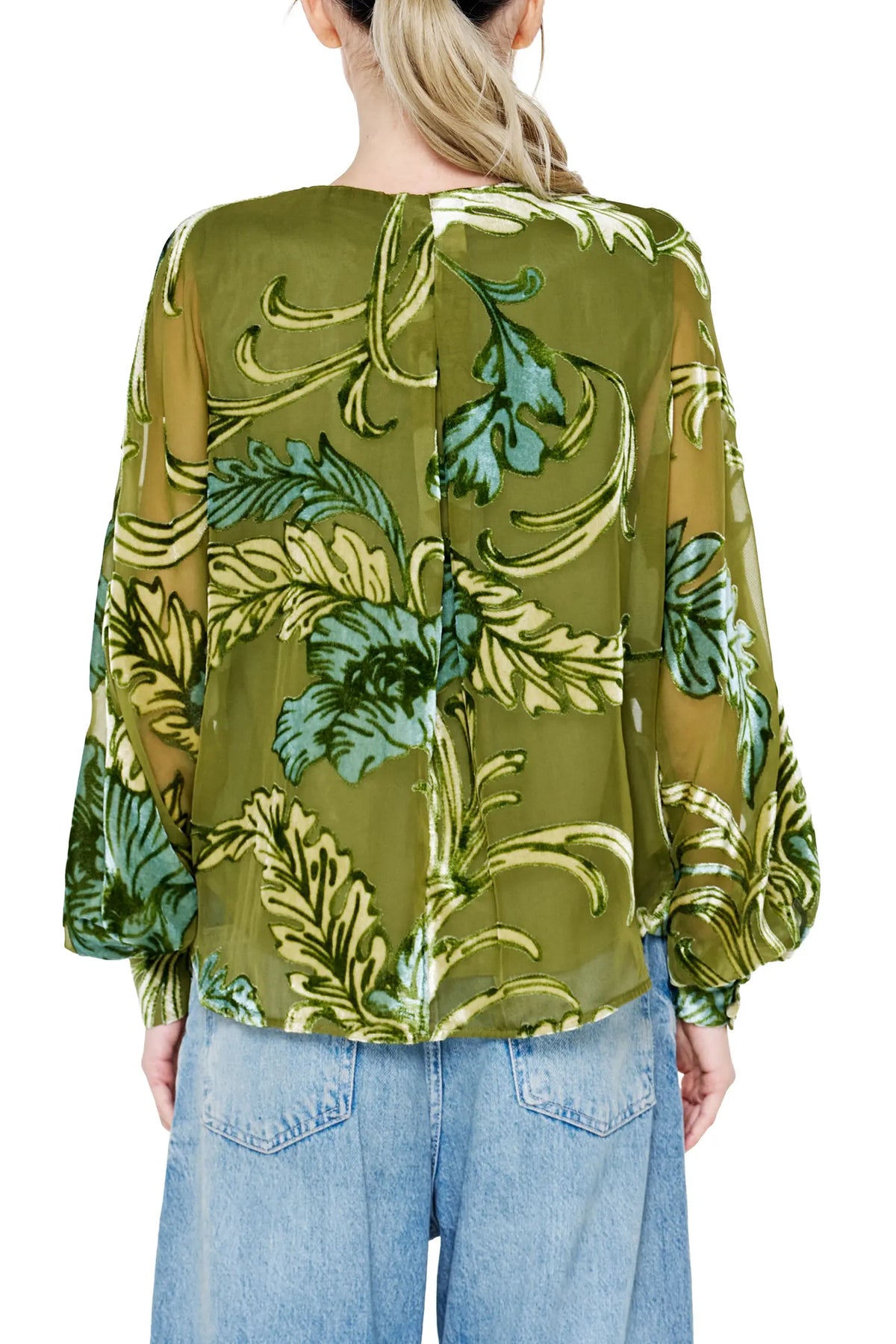 Cindy Velvet Burnout Top | Ciebon